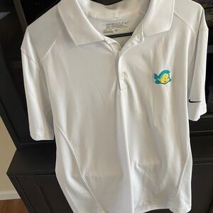 Nike Golf White Polo Shirt with Disney Flounder Patch